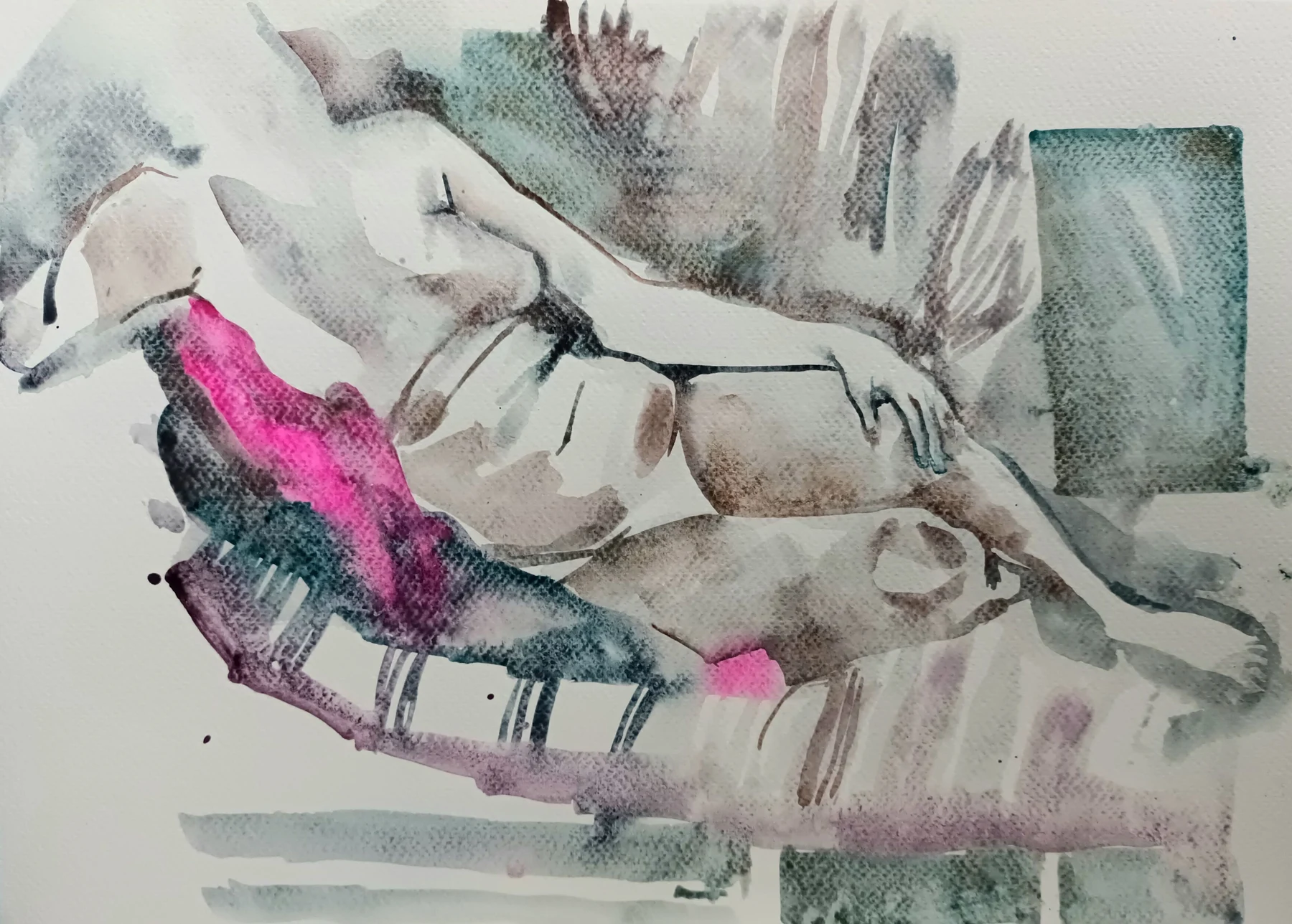 Life Drawing XI — Watercolour on paper, 2022