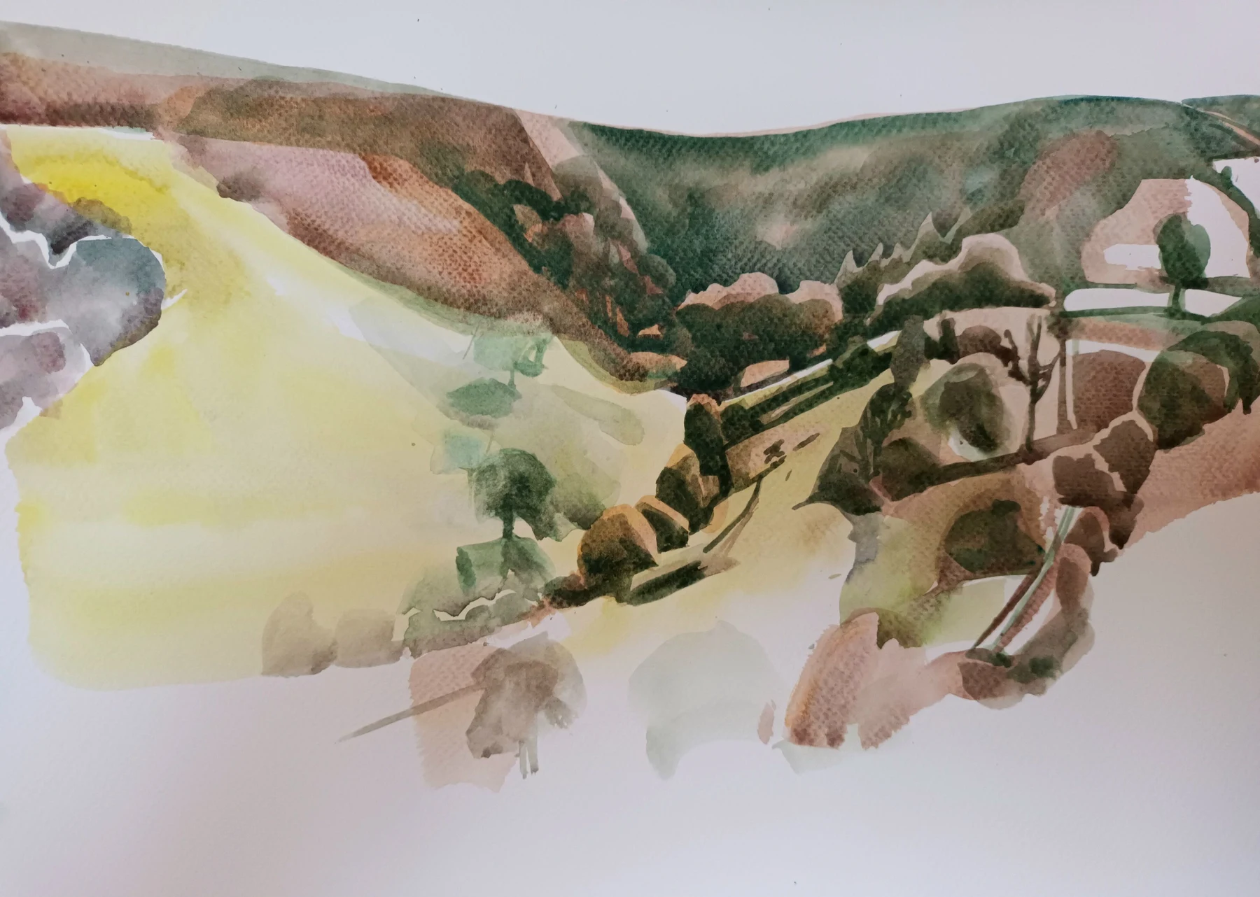 Punchbowl, Watercolour Sketch — Watercolour on paper, 2025