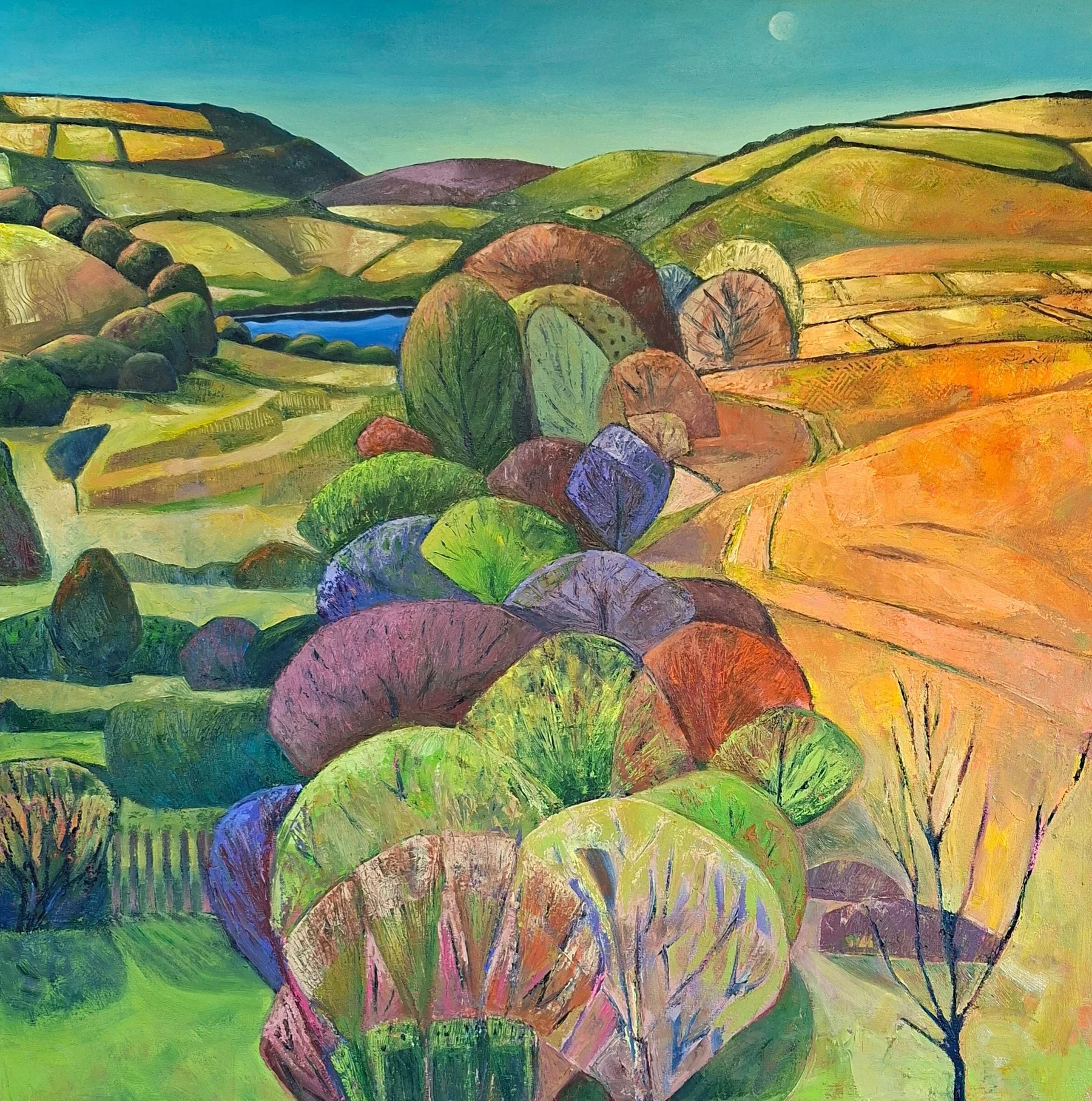 Salt Marsh and Estuary, West Charleton, Kingsbridge — Oil on canvas, 100 × 100 cm (estimated), 2026